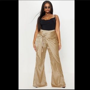 Tie Waist Wide Leg Pants